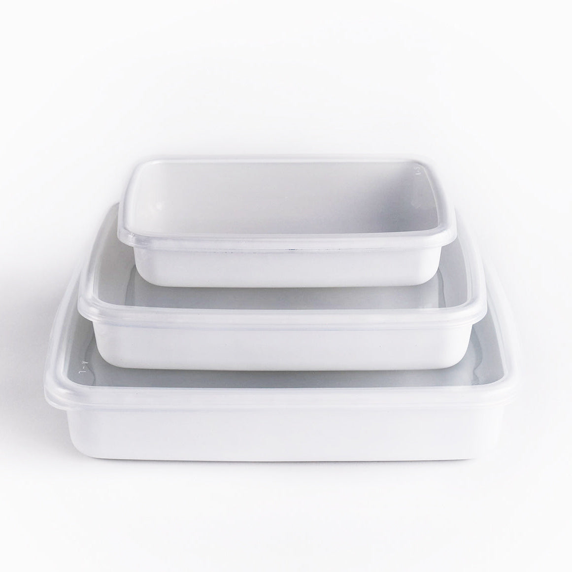 Noda Horo, White Series, Rectangle Shallow with Lid, S / M / L
